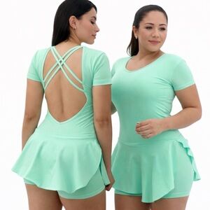 JESFER Women’s Active Tennis Dress Built-In Shorts Size S NWT(A228)&